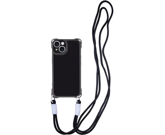 Чехол TPU CrossBody with straps для Apple iPhone 15 (6.1") Black