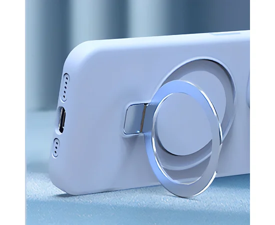 Чехол Silicone Case Full Protective NO LOGO with Ring для Apple iPhone 15 (6.1") Blue