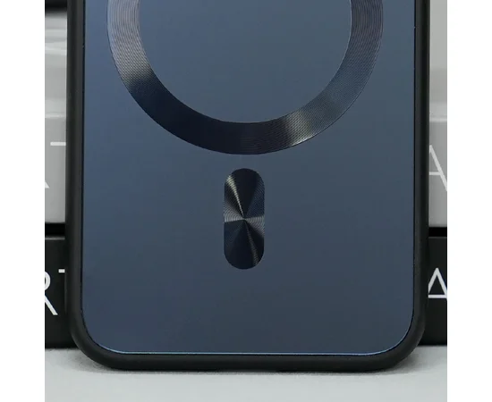 Чехол TPU+Glass Sapphire Midnight with MagSafe для Apple iPhone 15 (6.1") Черный / Black