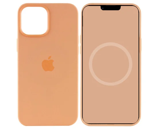 Чохол Silicone case (AAA) full with Magsafe and Animation для Apple iPhone 15 (6.1") Помаранчевий / Orange Sorbet