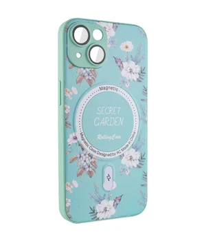 TPU+PC чехол Secret Garden with MagSafe для Apple iPhone 15 (6.1") Mint