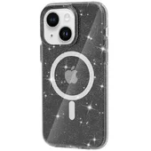 Чехол TPU Galaxy Sparkle (MagFit) для Apple iPhone 15 (6.1") Black+Glitter