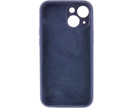 Чехол Silicone Case Full Camera Protective (AA) для Apple iPhone 15 (6.1") Темно-синий / Midnight blue
