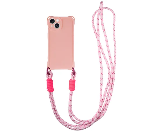 Чехол TPU CrossBody with straps для Apple iPhone 15 (6.1") Pink