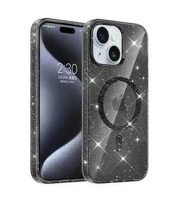 Чохол TPU Eclipse Sparkle (MagFit) для Apple iPhone 15 (6.1") Black