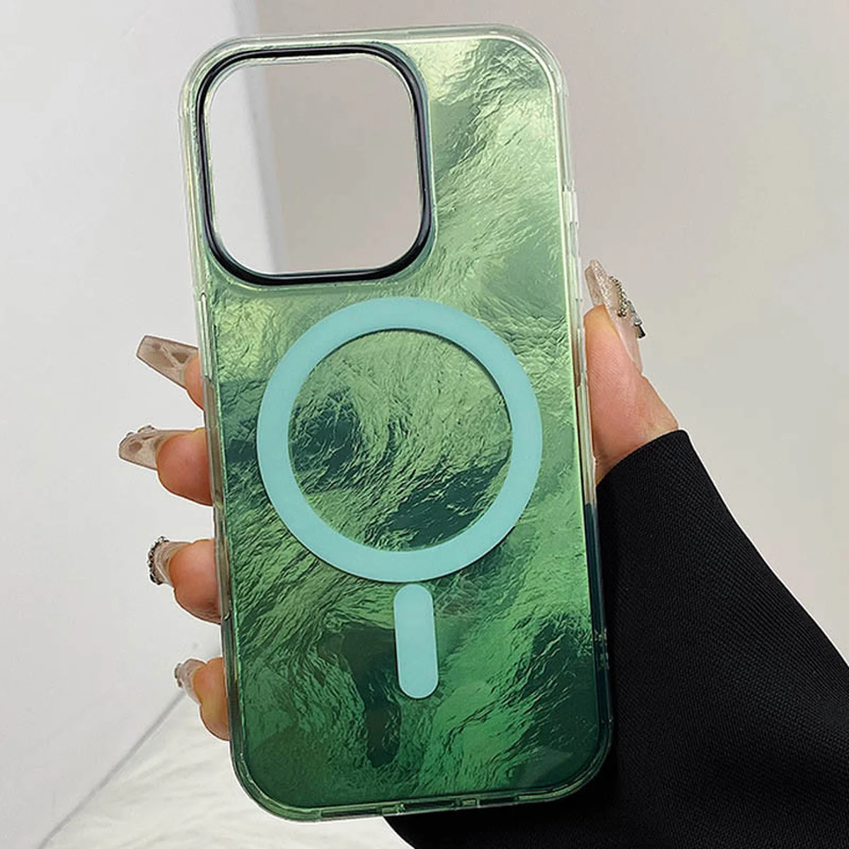 Чехол TPU Shiny Mountain (MagFit) для Apple iPhone 15 (6.1") Green