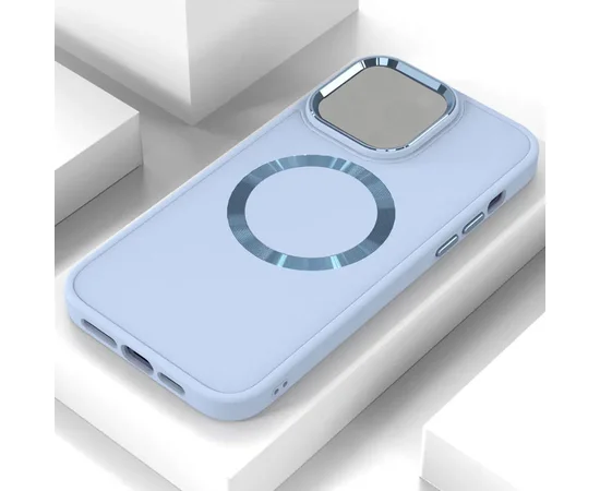 TPU чохол Bonbon Metal Style with MagSafe для Apple iPhone 15 (6.1") Блакитний / Mist Blue