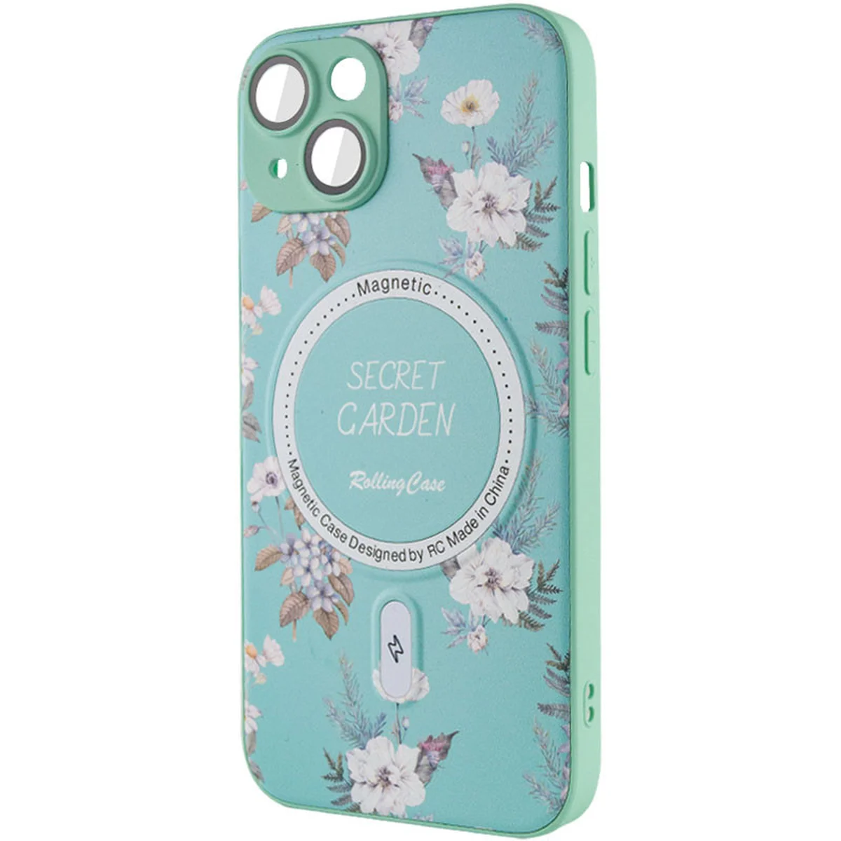 TPU+PC чехол Secret Garden with MagSafe для Apple iPhone 15 (6.1") Mint