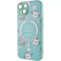 TPU+PC чехол Secret Garden with MagSafe для Apple iPhone 15 (6.1") Mint