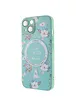 TPU+PC чохол Secret Garden with MagSafe для Apple iPhone 15 (6.1") Mint