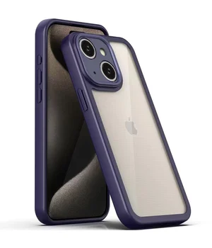 TPU чохол Transparent + Colour 1,5mm для Apple iPhone 15 (6.1") Purple