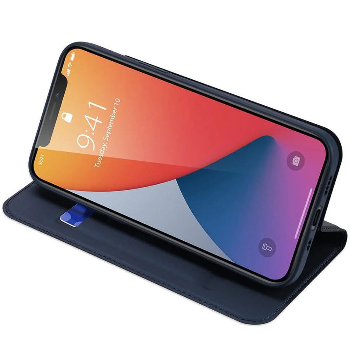 Чехол-книжка Dux Ducis с карманом для визиток для Apple iPhone 15 (6.1") Синий