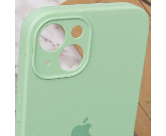 Чехол Silicone Case Full Camera Protective (AA) для Apple iPhone 15 (6.1") Зеленый / Pistachio