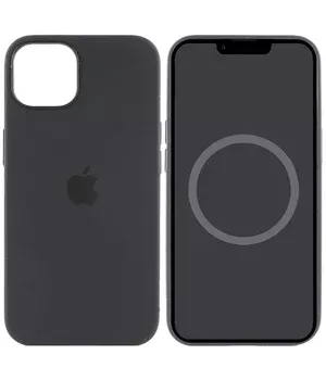 Чохол Silicone case (AAA) full with Magsafe and Animation для Apple iPhone 15 (6.1") Чорний / Black