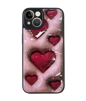 TPU+PC чехол Prisma Plushie для Apple iPhone 15 (6.1") Hearts