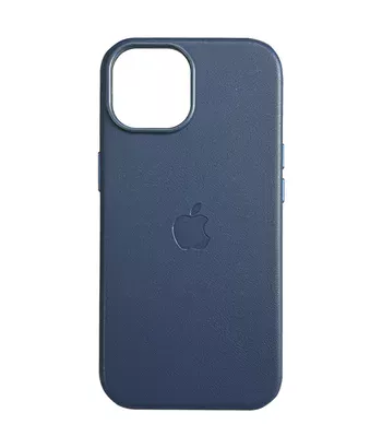 Шкіряний чохол Leather Case (AAA) з MagSafe and Animation для Apple iPhone 15 (6.1") Blue