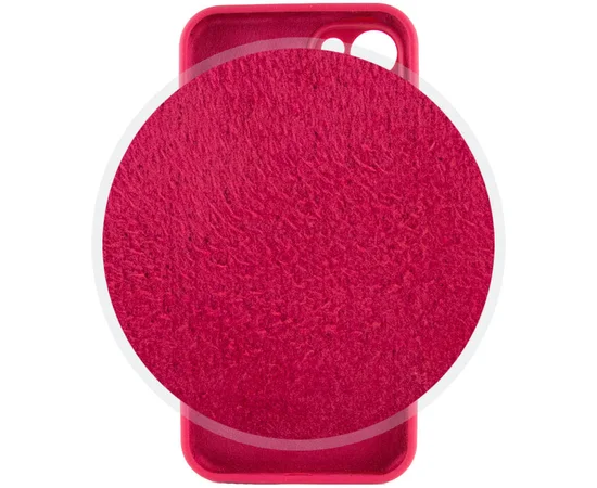 Чехол Silicone Case Full Camera Protective (AA) для Apple iPhone 15 (6.1") Красный / Rose Red
