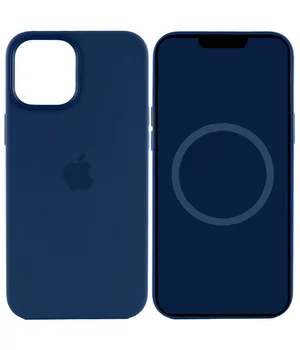 Чехол Silicone case (AAA) full with Magsafe and Animation для Apple iPhone 15 (6.1") Синий / Storm Blue