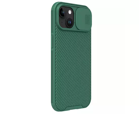 Карбонова накладка Nillkin CamShield Pro Magnetic для Apple iPhone 15 (6.1") Deep Green