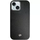 Чехол PC+Leather SGP with MagSafe для Apple iPhone 15 (6.1") Carbon