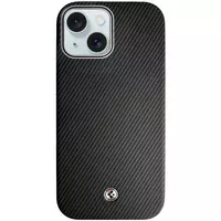 Чехол PC+Leather SGP with MagSafe для Apple iPhone 15 (6.1") Carbon