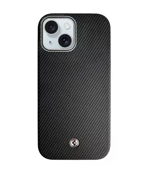 Чехол PC+Leather SGP with MagSafe для Apple iPhone 15 (6.1") Carbon