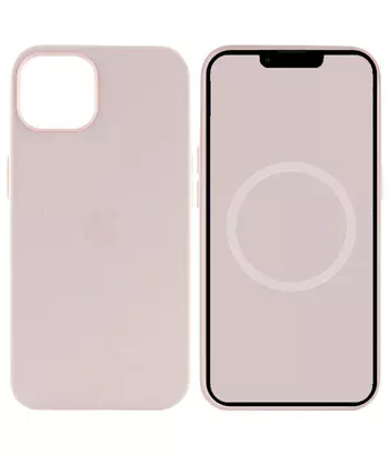 Чохол Silicone case (AAA) full with Magsafe and Animation для Apple iPhone 15 (6.1") Рожевий / Light pink