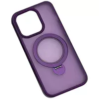 TPU+PC чехол Metal Buttons with MagSafe Colorful HQ Ring для Apple iPhone 15 (6.1") Purple