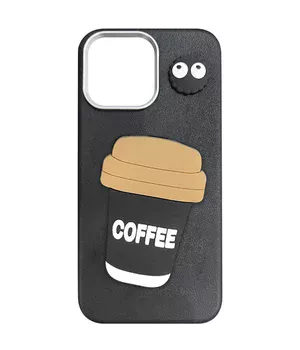 Чехол TPU Leather Toys для Apple iPhone 15 (6.1") Coffee / Black