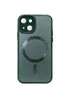 Чехол TPU+Glass Sapphire Midnight with MagSafe для Apple iPhone 15 (6.1") Зеленый / Forest green