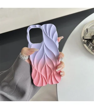 TPU чехол Leaf для Apple iPhone 15 (6.1") Lilac / Pink TPU чехол Leaf для Apple iPhone 15 (6.1") Lilac / Pink