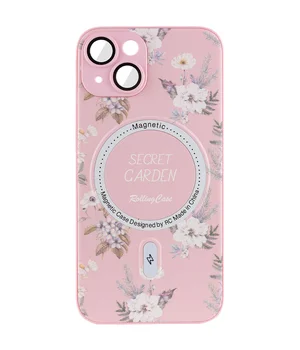 TPU+PC чехол Secret Garden with MagSafe для Apple iPhone 15 (6.1") Pink