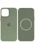 Чохол Silicone case (AAA) full with Magsafe and Animation для Apple iPhone 15 (6.1") Зелений / Cypress