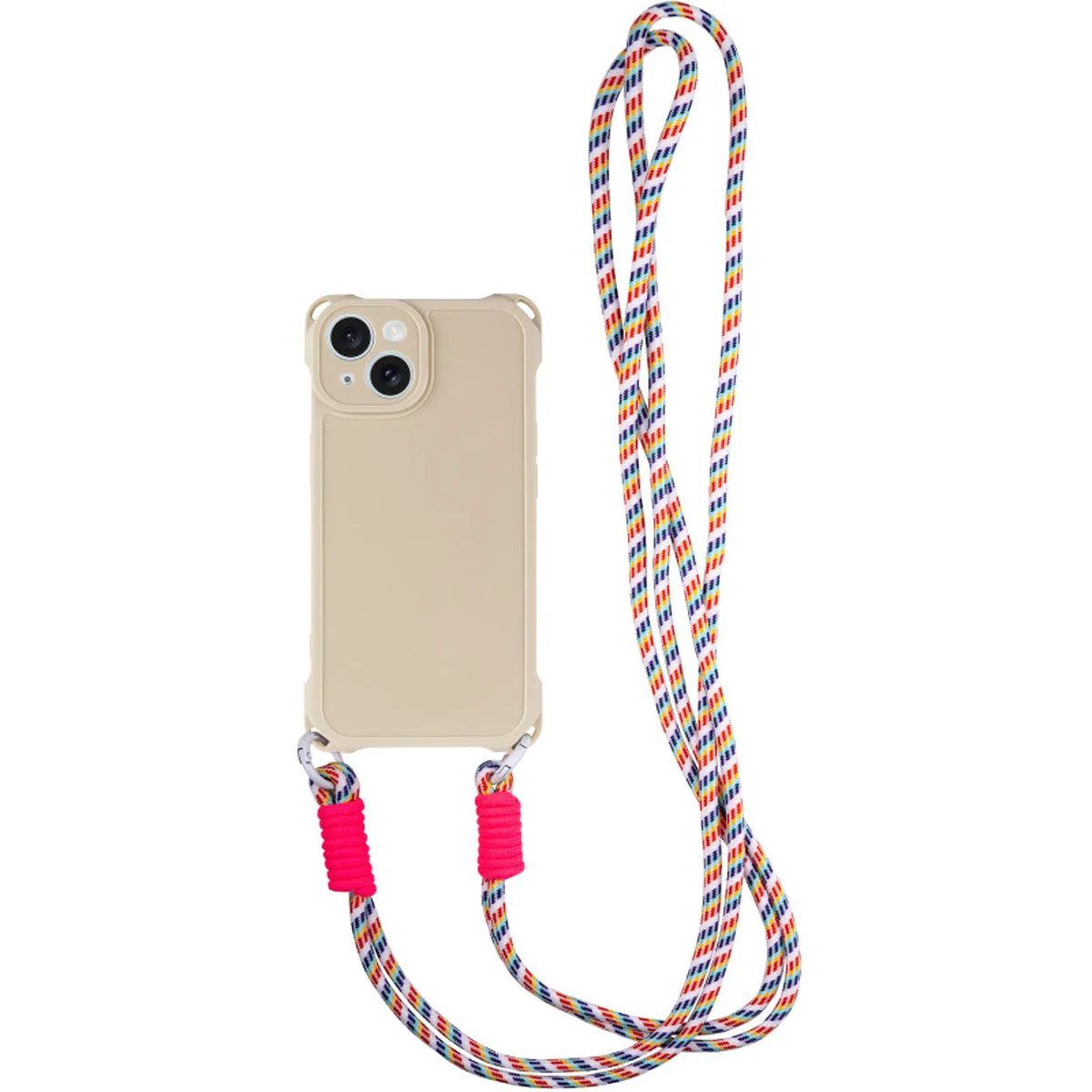 Чехол TPU CrossBody with straps для Apple iPhone 15 (6.1") Antique White