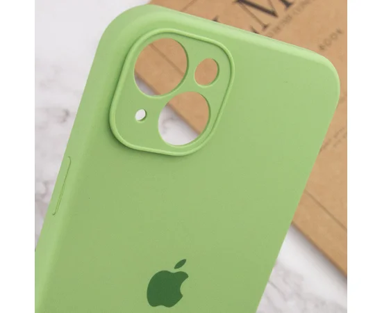 Чехол Silicone Case Full Camera Protective (AA) для Apple iPhone 15 (6.1") Мятный / Mint