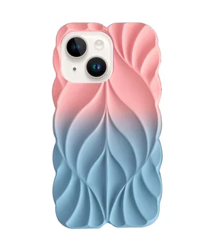 TPU чохол Leaf для Apple iPhone 15 (6.1") Pink / Blue