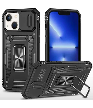 Ударопрочный чехол Camshield Army Ring для Apple iPhone 15 (6.1") Черный / Black
