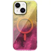 Чехол TPU Shiny Mountain (MagFit) для Apple iPhone 15 (6.1") Yellow / Pink
