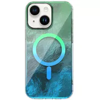 Чехол TPU Shiny Mountain (MagFit) для Apple iPhone 15 (6.1") Green / Blue