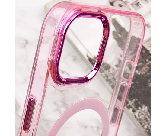 Чехол TPU Iris with MagSafe для Apple iPhone 15 (6.1") Розовый