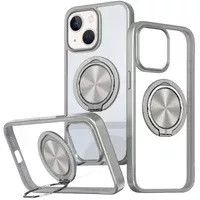 TPU+PC чохол Metal Ring with MagSafe для Apple iPhone 15 (6.1") Сірий