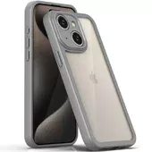 TPU чехол Transparent + Colour 1,5mm для Apple iPhone 15 (6.1") Grey