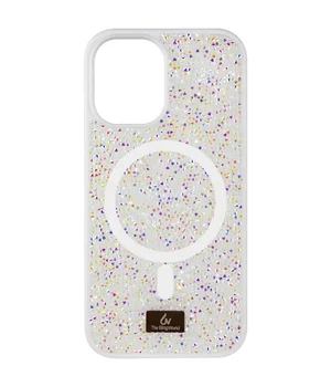 TPU чохол Bling World Rock Diamond with MagSafe для Apple iPhone 15 (6.1") White
