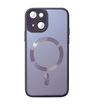 Чехол TPU+Glass Sapphire Midnight with MagSafe для Apple iPhone 15 (6.1") Фиолетовый / Deep Purple