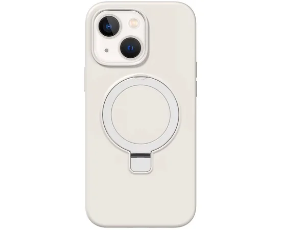Чехол Silicone Case Full Protective NO LOGO with Ring для Apple iPhone 15 (6.1") White