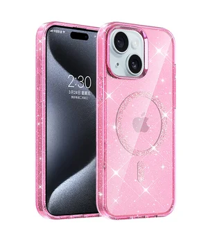 Чехол TPU Eclipse Sparkle (MagFit) для Apple iPhone 15 (6.1") Pink