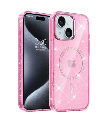 Чохол TPU Eclipse Sparkle (MagFit) для Apple iPhone 15 (6.1") Pink