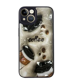 TPU+PC чехол Prisma Plushie для Apple iPhone 15 (6.1") Coffee