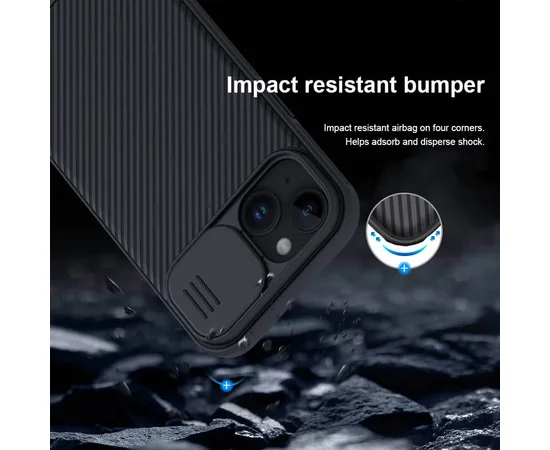 Карбонова накладка Nillkin CamShield Pro для Apple iPhone 15 (6.1") Black