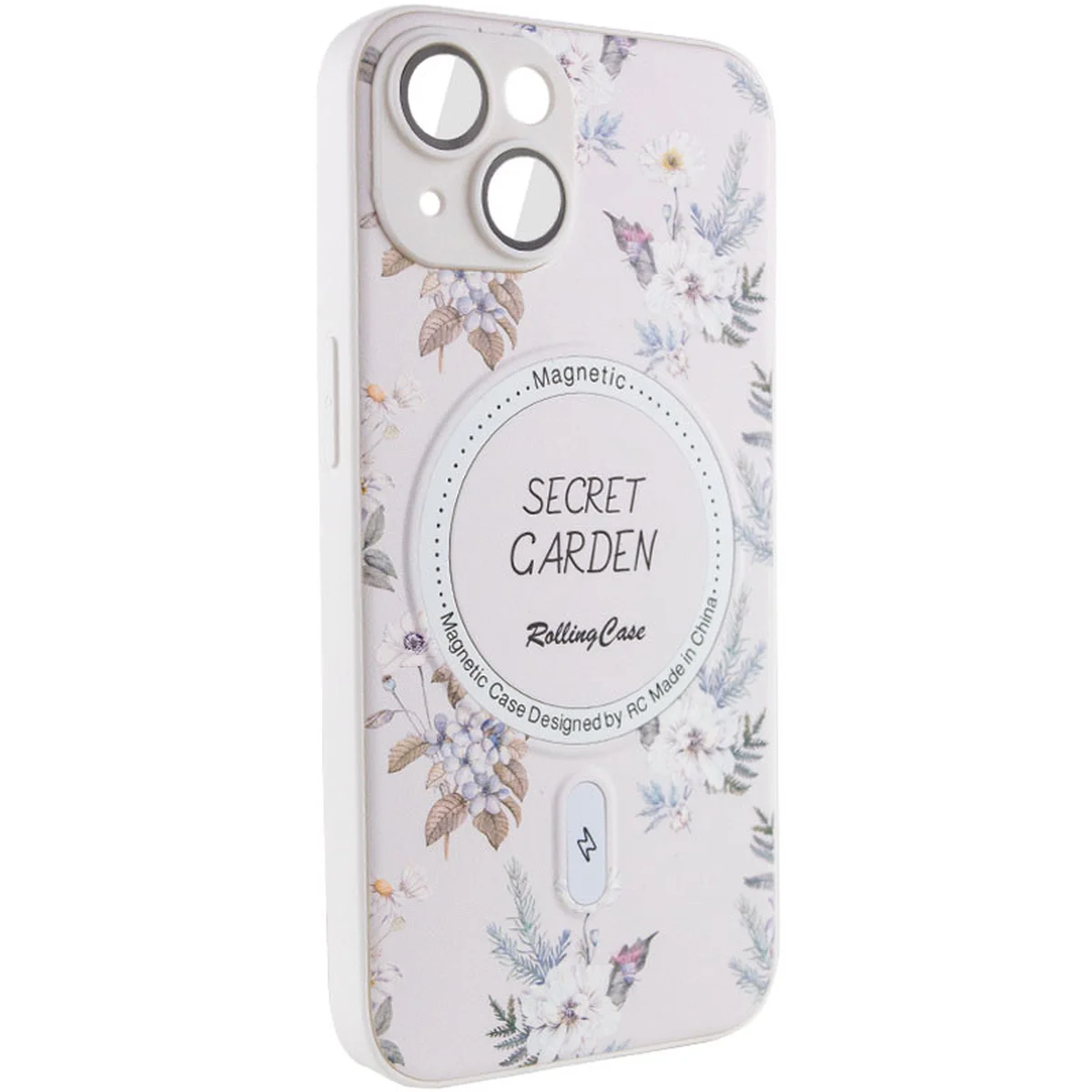 TPU+PC чохол Secret Garden with MagSafe для Apple iPhone 15 (6.1") White